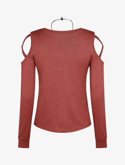 Pull fin droit épaules dénudées - Vieux rose - 2