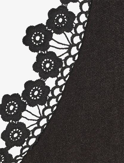 Pull fin droit dos en crochet - Noir - 3