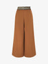 Pantalon ample à bande élastiquée irisée - Camel - 1