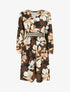 Robe courte évasée imprimé fleuri - Noir - 4