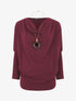 Pull droit basique col bénitier - Prune - 1