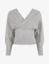 Pull crop top à manches longues - Gris - 1