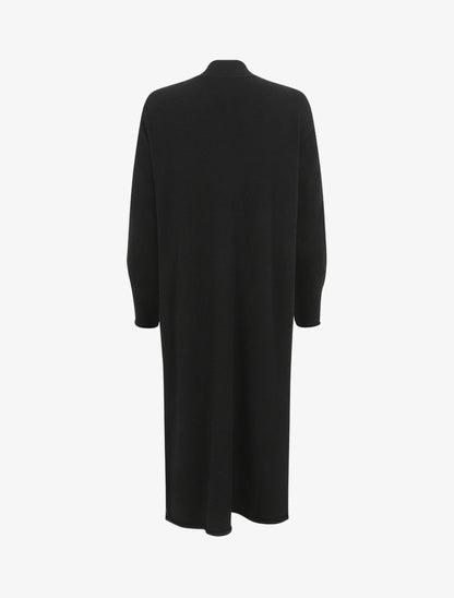 Gilet long uni à poches - Noir - 2