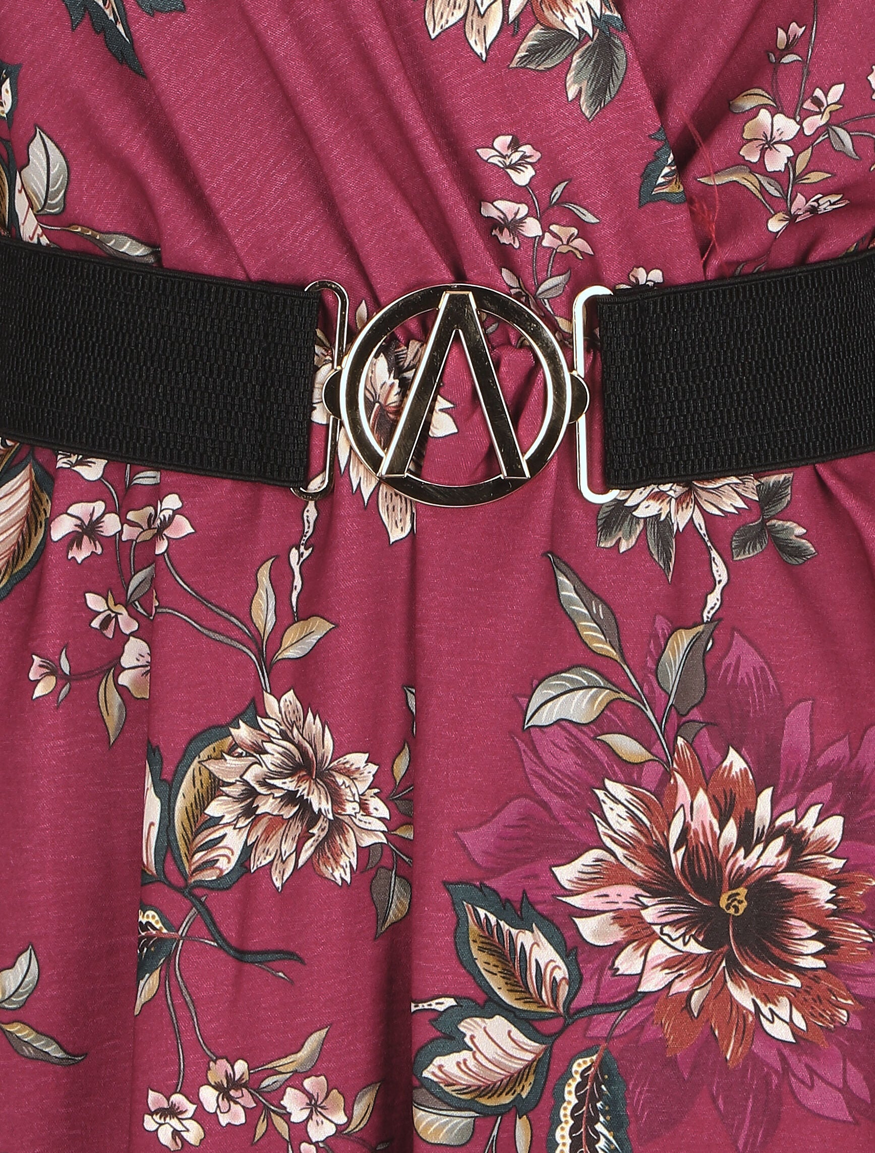 Robe volantée à imprimé fleuri - Bordeaux - 3