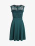 Robe uni à bustier en dentelle - Bleu canard - 1