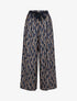 Pantalon ample taille haute motif graphique - Marine - 6