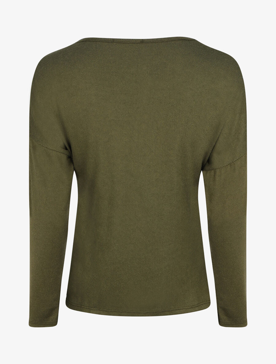Pull droit inscription AMOUR - Kaki - 2