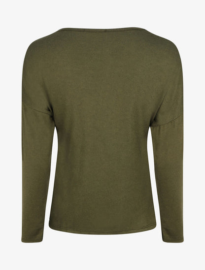 Pull droit inscription AMOUR - Kaki - 2