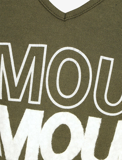 Pull droit inscription AMOUR - Kaki - 3