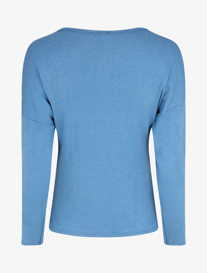 Pull droit motif coeur LIVE LOVE - Bleu clair - 2