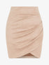 Jupe crayon en suédine style portefeuille - Beige - 1