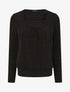 Pull uni à détail irisé - Noir - 1