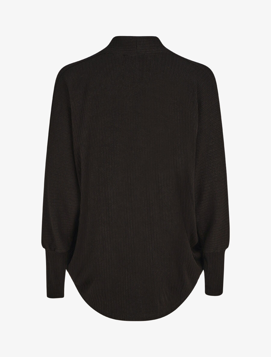 Gilet côtelé oversize à broche - Noir - 2