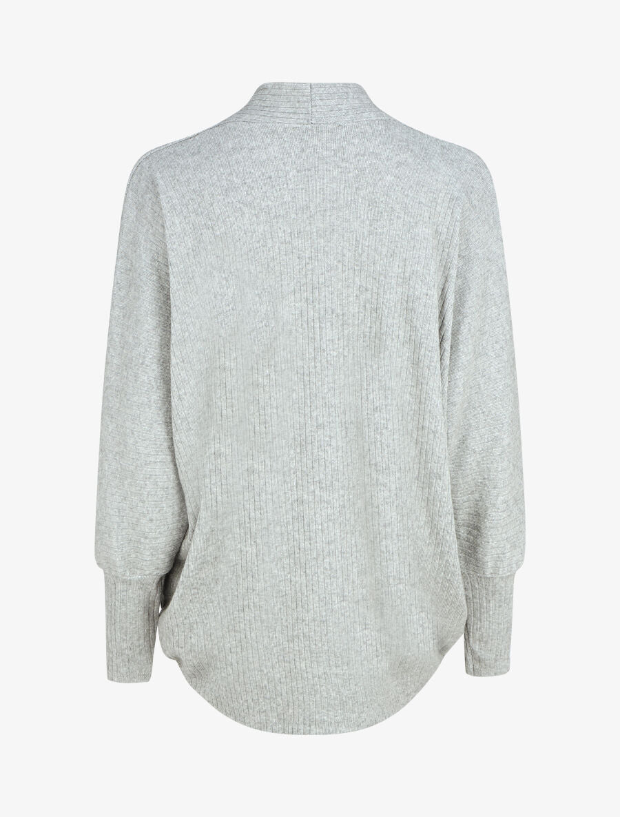 Gilet côtelé oversize à broche - Gris clair - 2