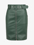 Jupe ajustée taille haute en simili - Vert - 1