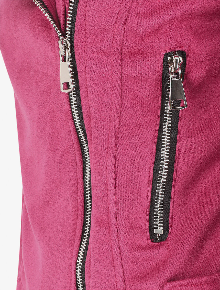 Veste en suédine style perfecto - Fushia - 3
