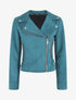 Veste en suédine style perfecto - Bleu canard - 4