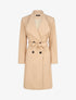 Manteau long croisé coupe droite - Beige - 4