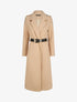Manteau long droit à ceinture - Beige - 1