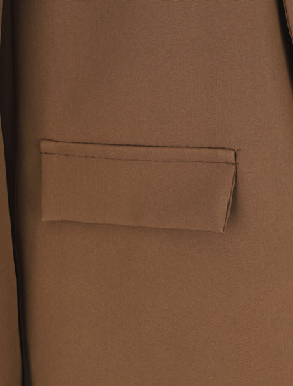 Blazer droit basique uni - Marron - 3