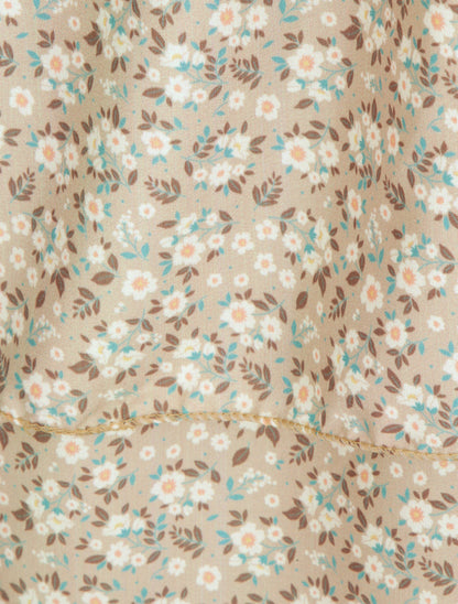 Robe patineuse courte à volants imprimé fleuri - Taupe - 4