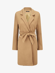 Manteau long classique coupe droite - Camel - 1