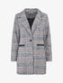 Manteau mi-long droit motif carreaux - Noir/blanc - 4
