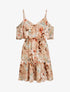 Robe à buste à basque imprimé fleurs sauvages - Nude - 3