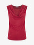 Top bénitier à décolleté dentelle - Rouge cerise - 4