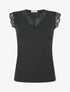 Top à larges bords dentelle - Noir - 1
