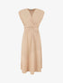 Robe longue élastiquée et texturée - Beige - 1