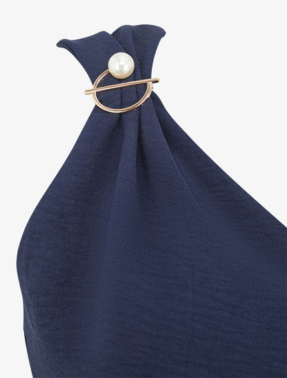 Top uni sans manches à broches amovibles - Marine - 3