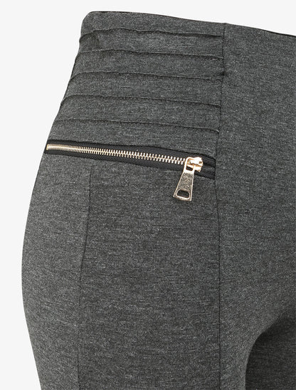 Legging skinny à zips contrastants - Gris foncé - 3