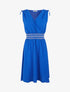 Robe à large bande élastiquée imprimé zigzag - Bleu roi - 1