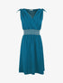Robe à large bande élastiquée imprimé zigzag - Bleu canard - 5