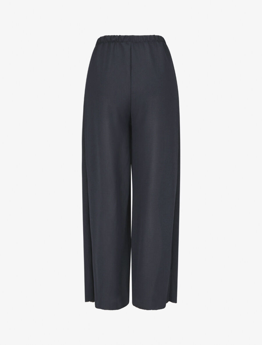 Pantalon ample à pans à nouer - Marine - 2