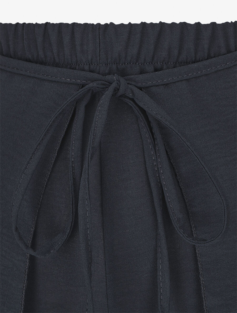 Pantalon ample à pans à nouer - Marine - 3