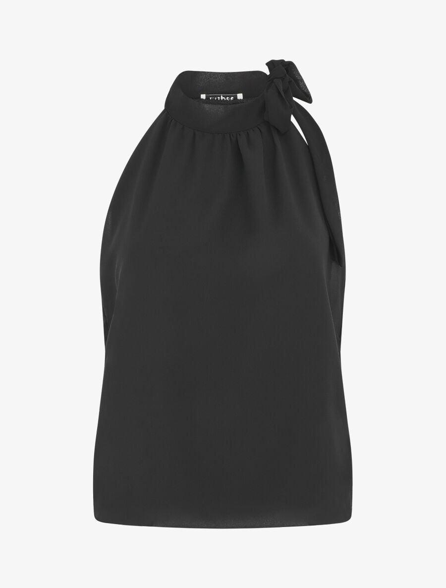 Top en voile sans manches - Noir - 4
