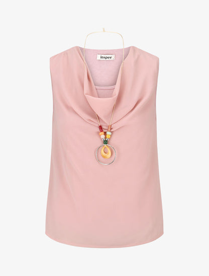 Top droit sans manches col bénitier - Rose - 1