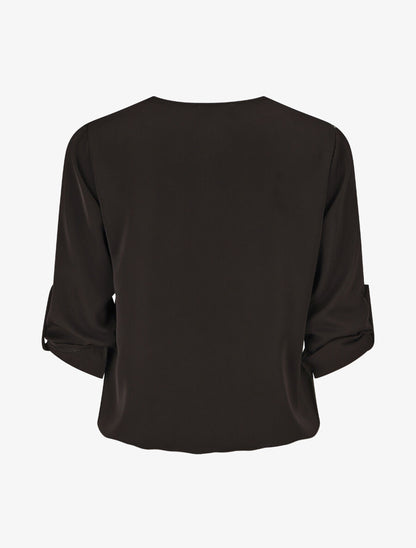 Blouse imprimé à manches retroussables - Kaki - 2