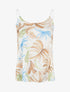 Caraco satiné droit imprimé tropical - Beige - 1