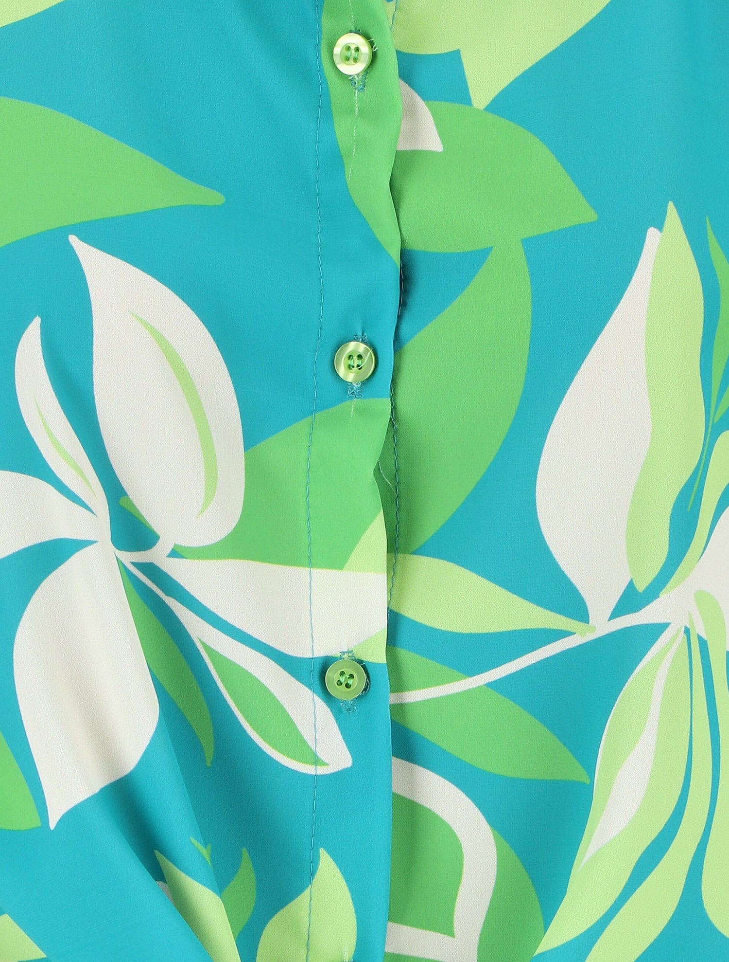Chemise sans manches à noeud imprimé floral - Vert/turquoise - 3