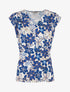 Top avec mancherons à imprimé fleuri - Bleu roi - 4
