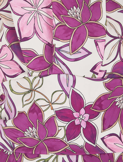 Top avec mancherons à imprimé fleuri - Prune - 3