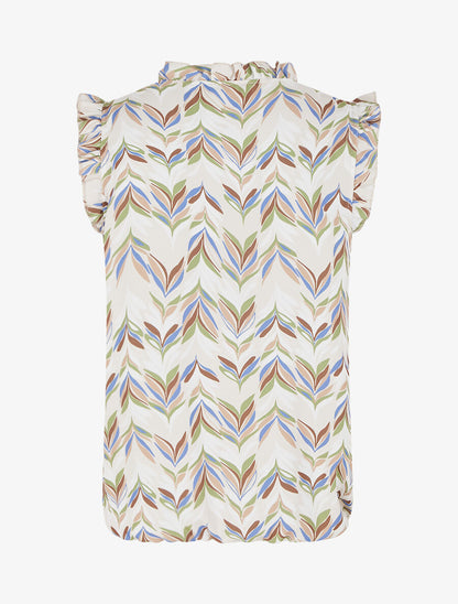 Top à imprimé épi de blé - Beige - 2