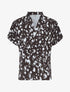 Blouse imprimé abstrait à manches courtes - Noir - 5