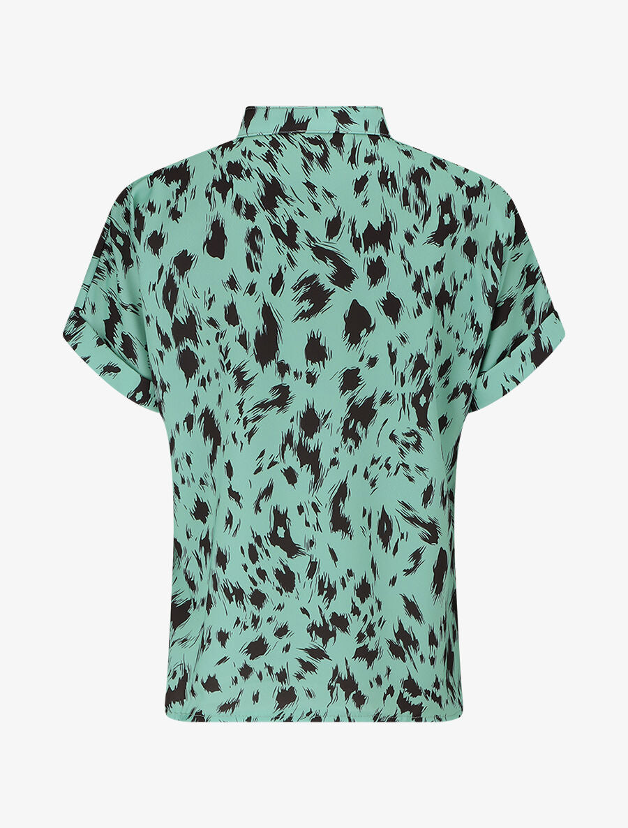 Blouse imprimé abstrait à manches courtes - Menthe - 2