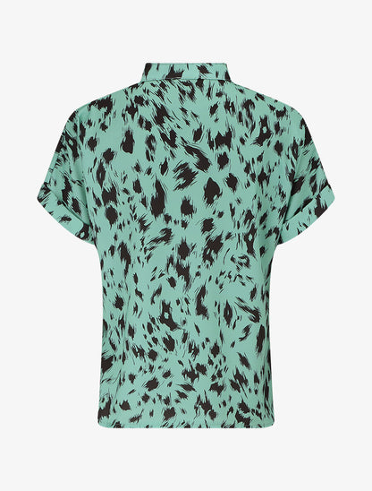 Blouse imprimé abstrait à manches courtes - Menthe - 2