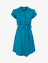 Robe unie ceinturée - Bleu canard - 1