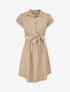 Robe unie ceinturée - Taupe - 1